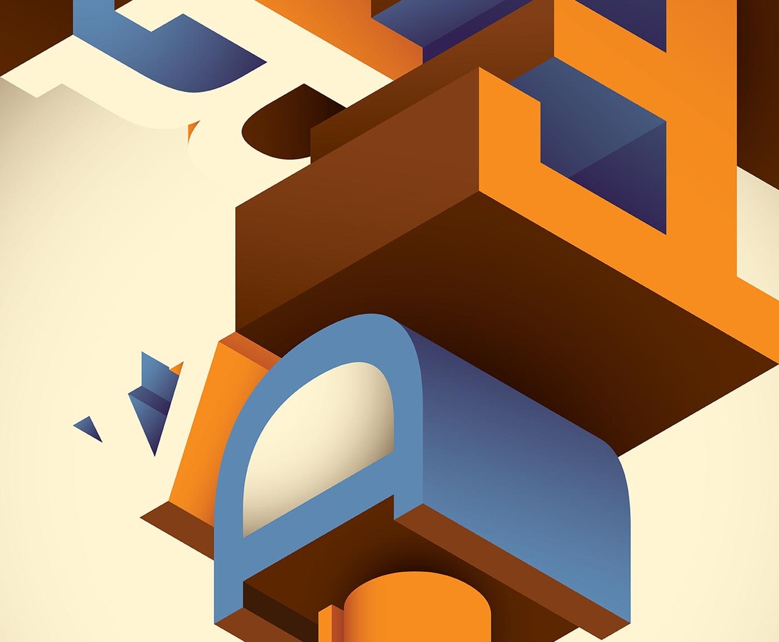 Isometric typography