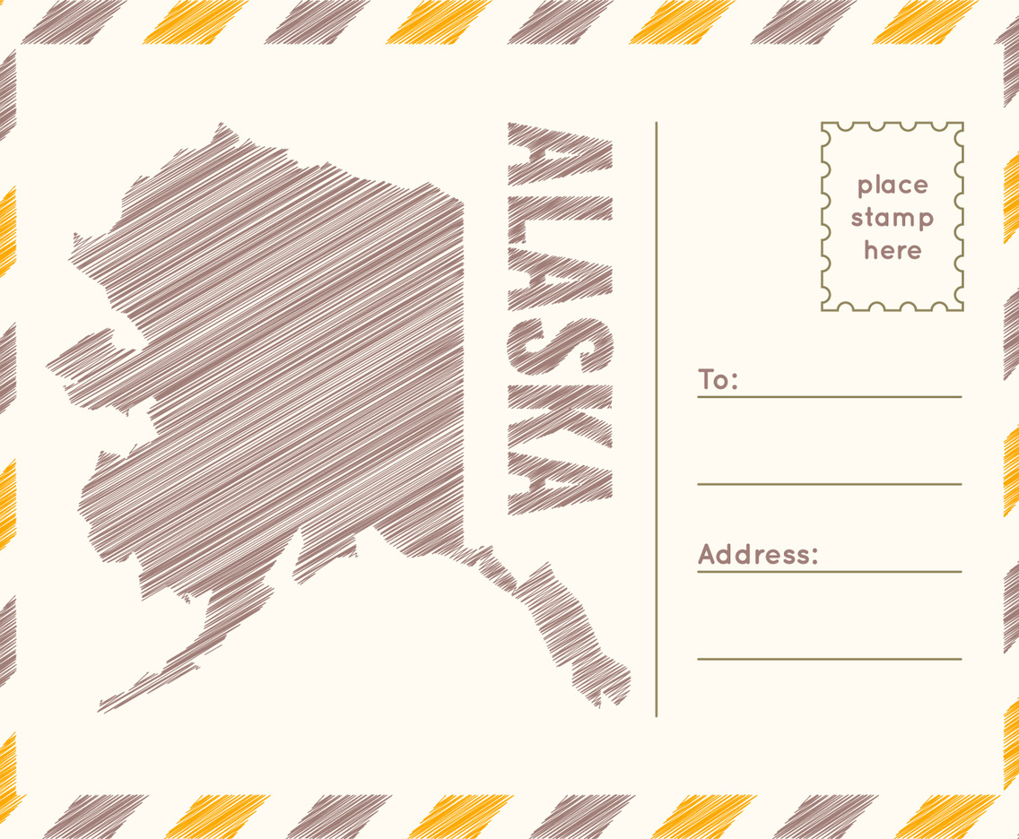 Unique Postcard from Alaska Vectors