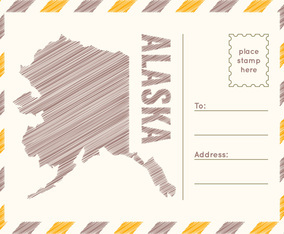 Unique Postcard from Alaska Vectors