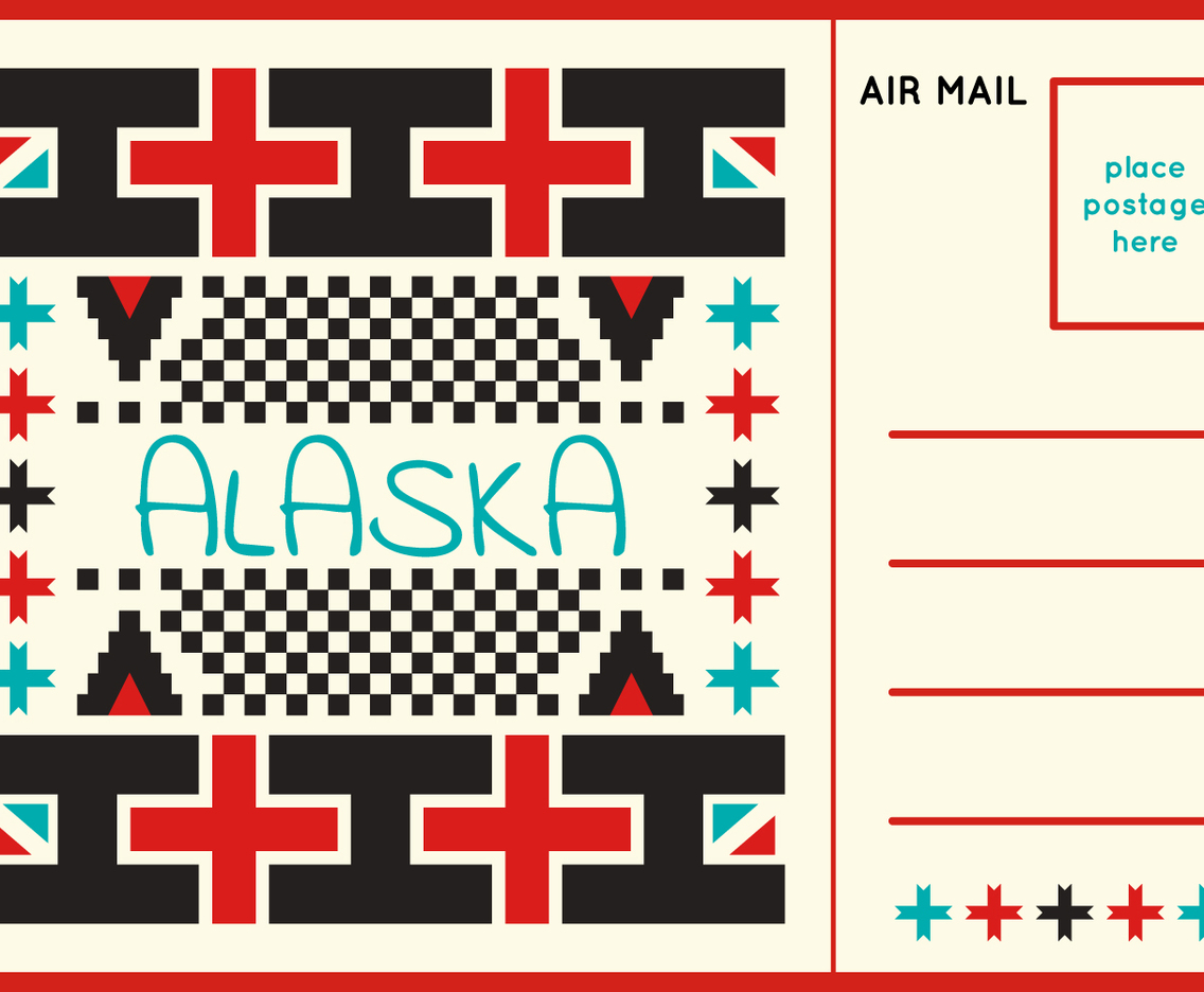 Unique Postcard from Alaska Vectors