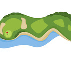 Golf Course Hole with bunker and water Vectors