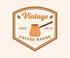 Flat Vintage Coffee Badge Vector