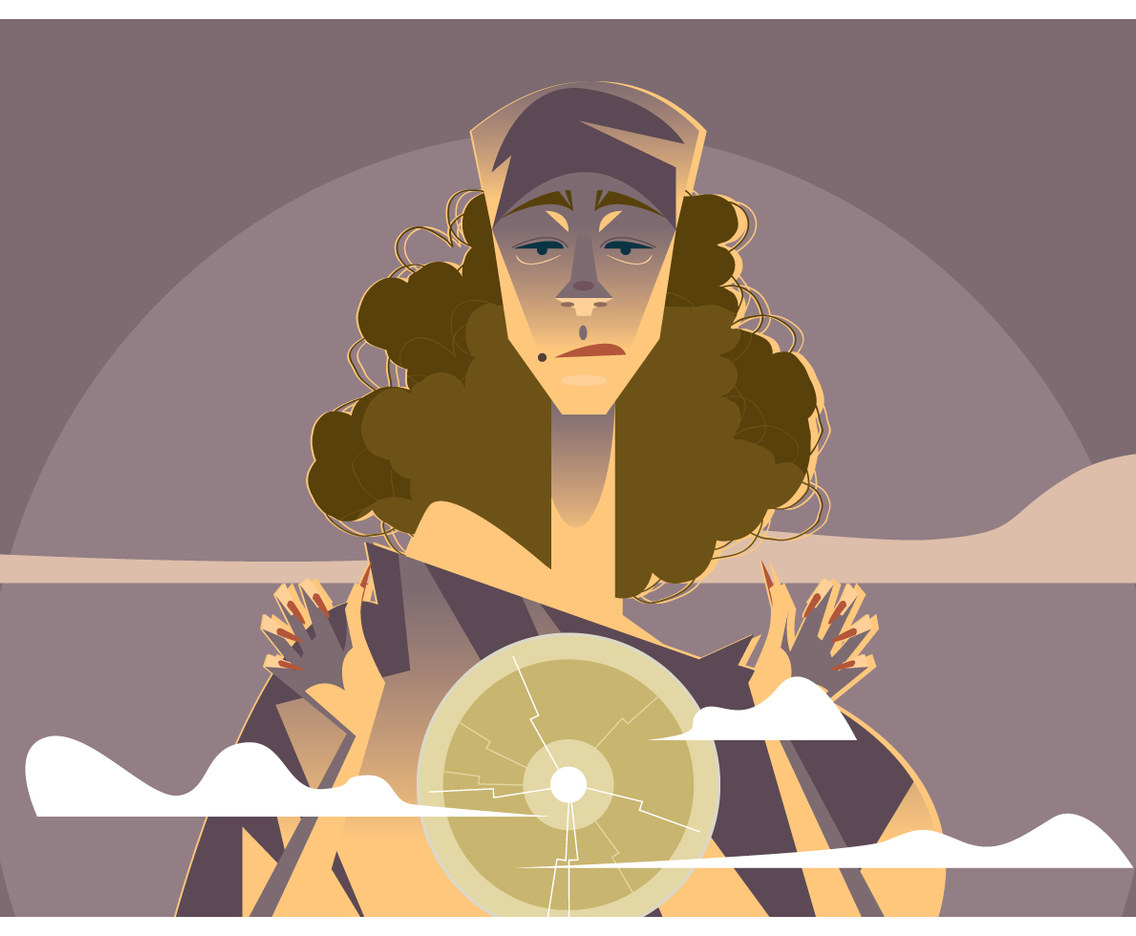 Gypsy Woman With Crystal Ball Vector