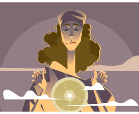 Gypsy Woman With Crystal Ball Vector