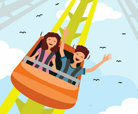 Rollercoaster In Amusement Park