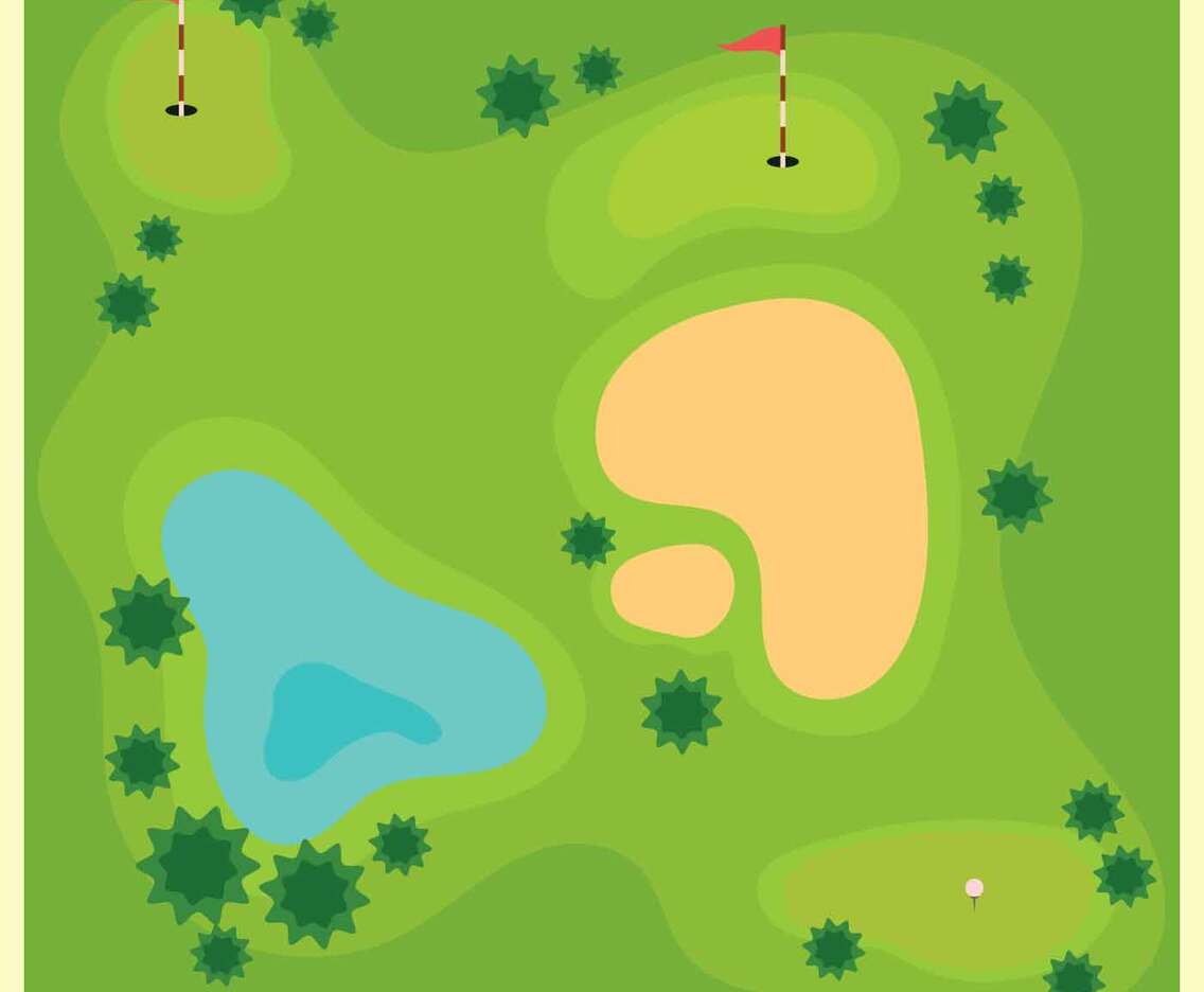 Golf Course From Top View illustration