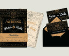 Art Deco Wedding Invitation Vector