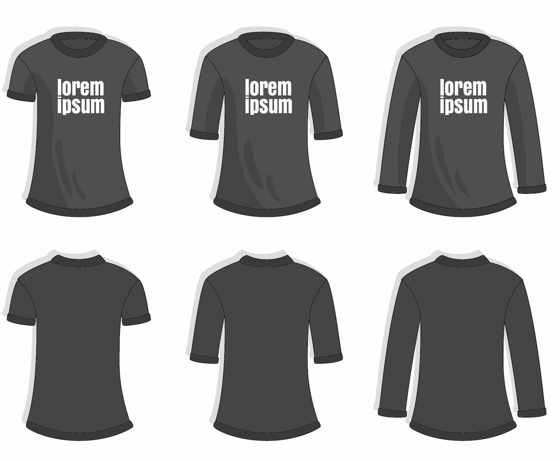 Charcoal Blank T-shirt Template Vector