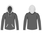 blank grey hooded sweatshirt template