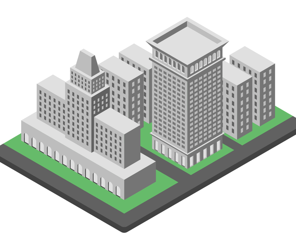 los angeles landmark isometric illustration