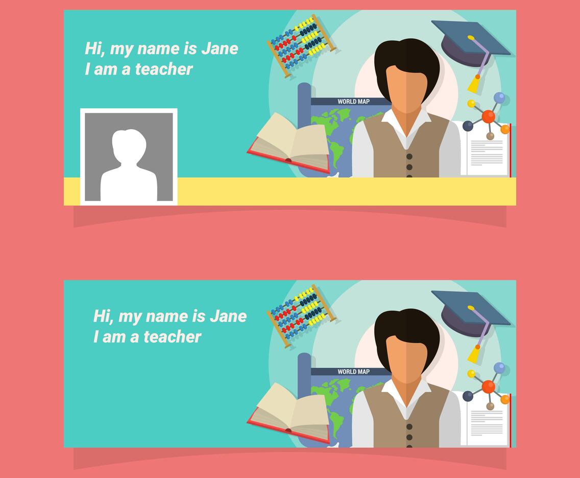 Teacher Facebook Cover Vector Template