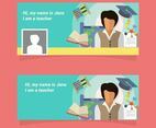 Teacher Facebook Cover Vector Template