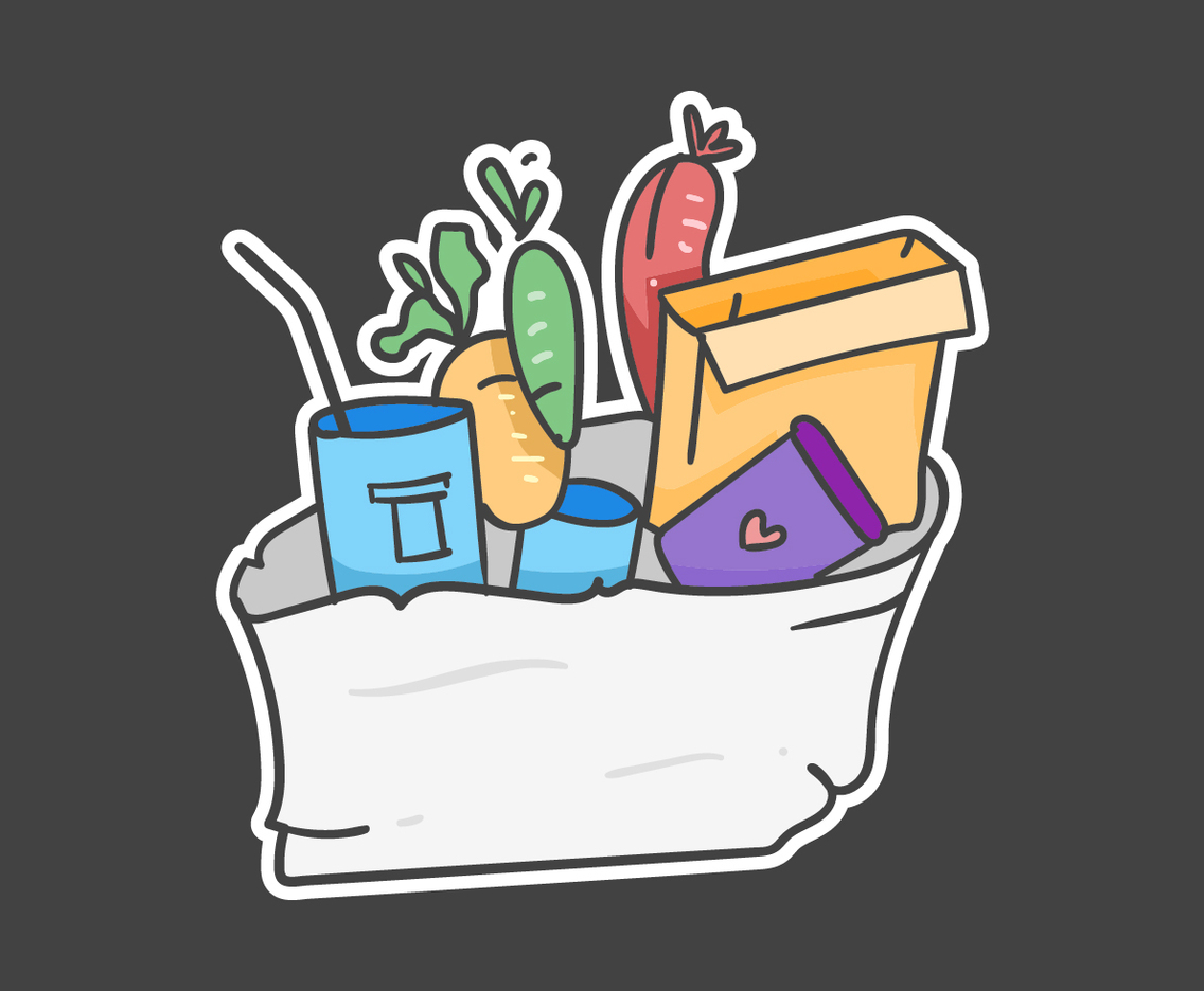 food drive sticker drawn illustration