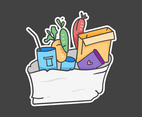 food drive sticker drawn illustration