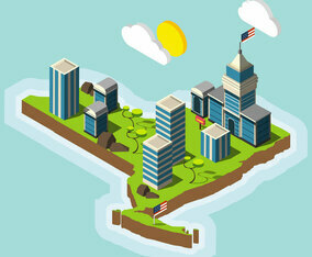 New York City Carton Isometric Empire State Building Vector