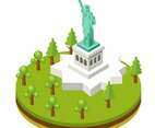 Isometric Liberty Statue in New York City