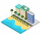 Flat Isometric Los Angeles Vector Illustration