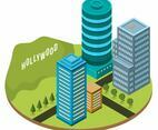 Flat Isometric Los Angeles Vector Illustration