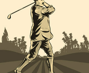Golf Player In Action Illustration
