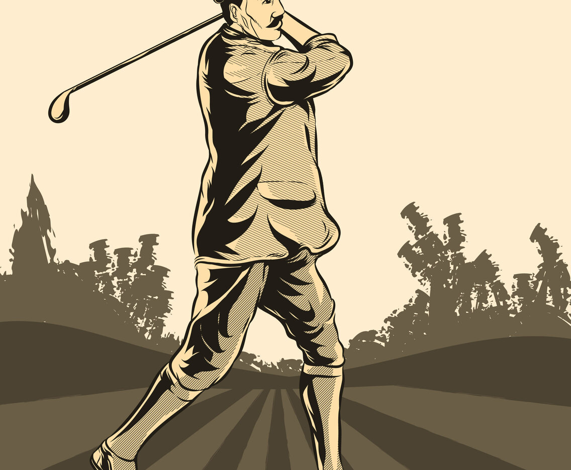 Golf Player In Action Illustration