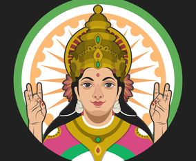Saraswathi Portrait Vector Illustration