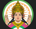 Saraswathi Portrait Vector Illustration