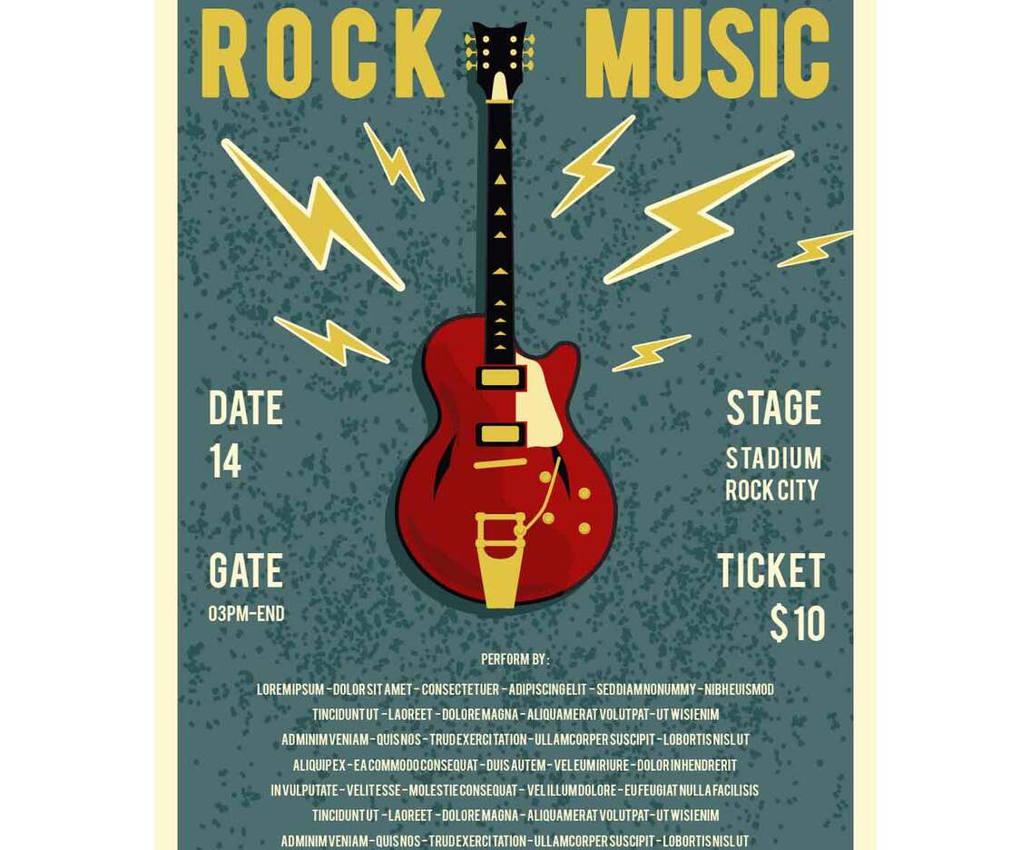 Rock Music Concert Poster Vector