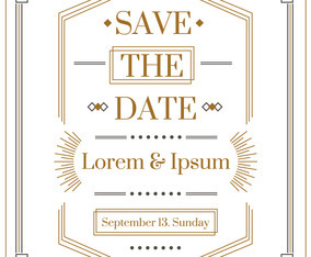 Art Deco Save The Date Vector