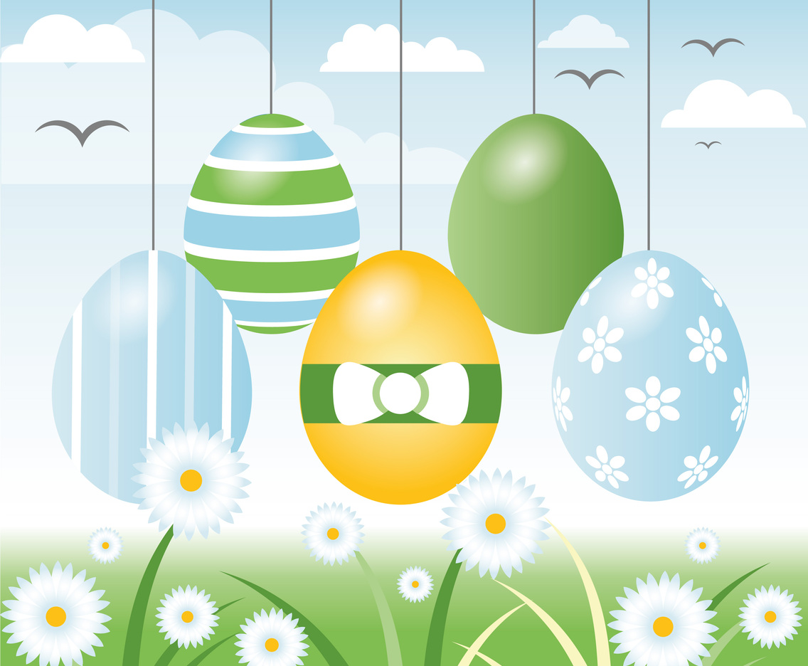 Easter Spring Holiday Vector Background