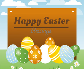 Easter Spring Holiday Vector Background