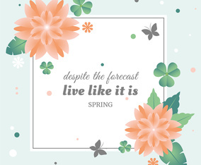 Flat Vector Spring Greeting Card