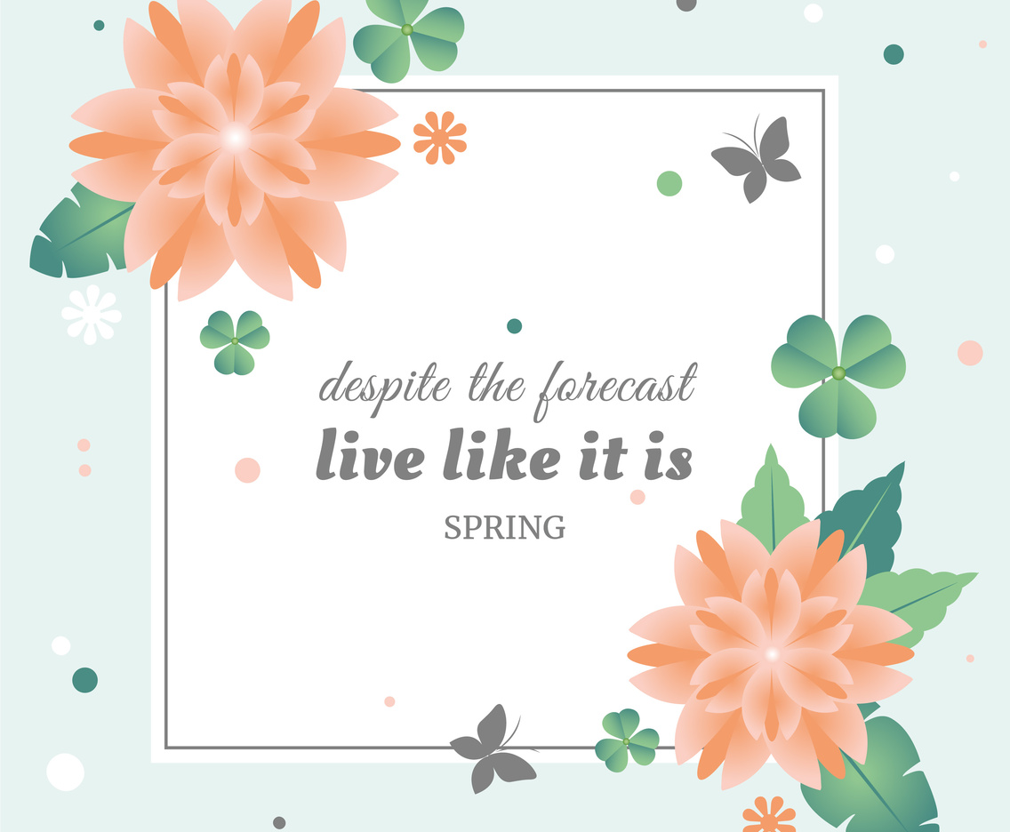 Flat Vector Spring Greeting Card