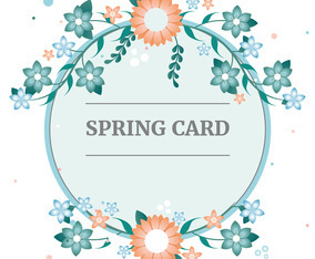 Flat Vector Spring Greeting Card
