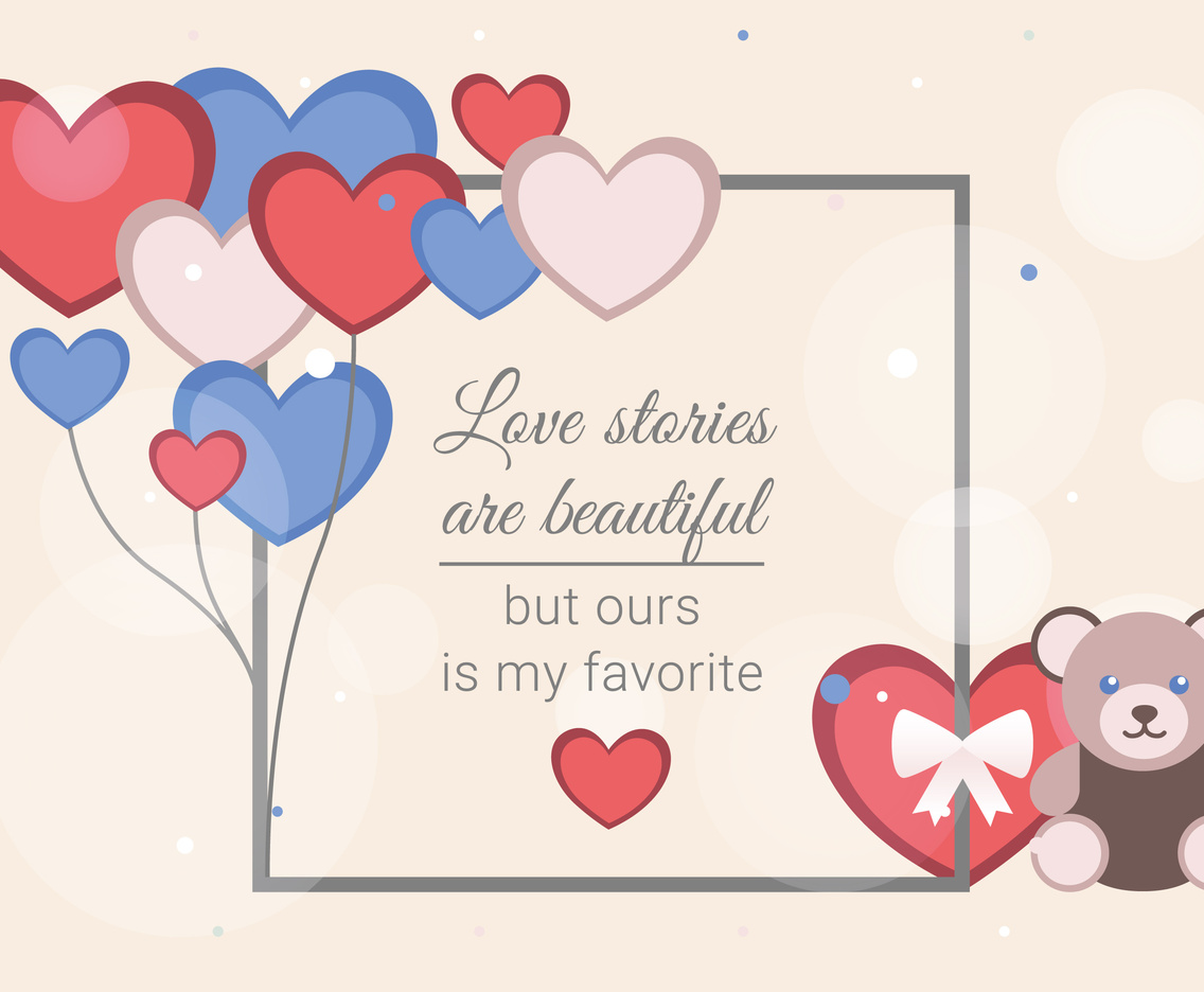 Postcard to Valentine's Day Vector Illustration