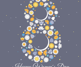 Women's Day Greeting Card Vector