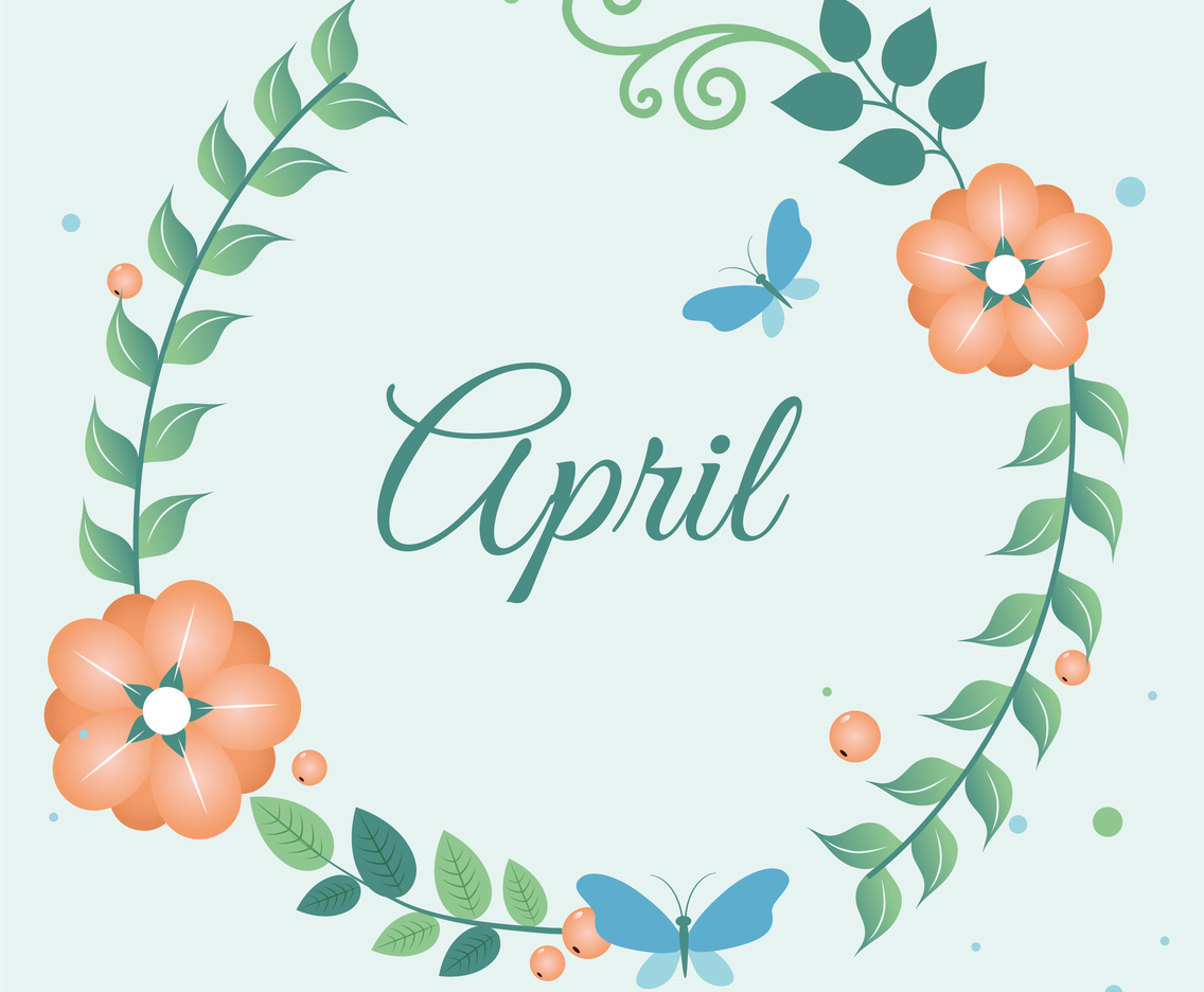 Flat Design Vector Spring Design Card