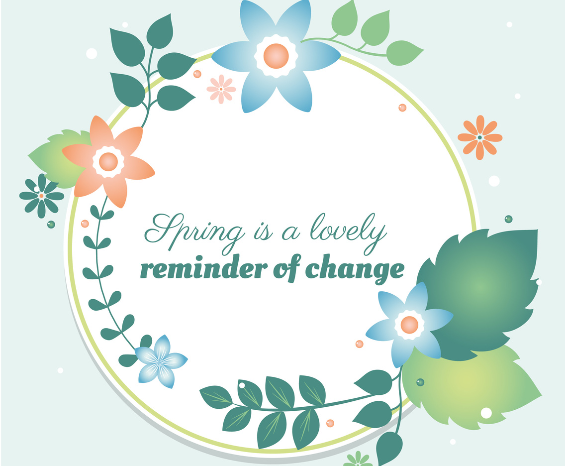 Flat Design Vector Spring Greeting Card Design