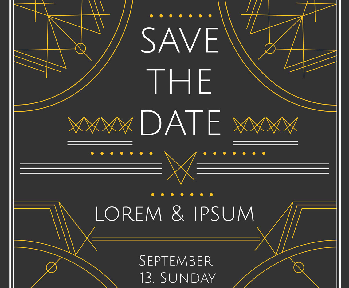 Save The Date Vector Card