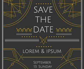 Save The Date Vector Card