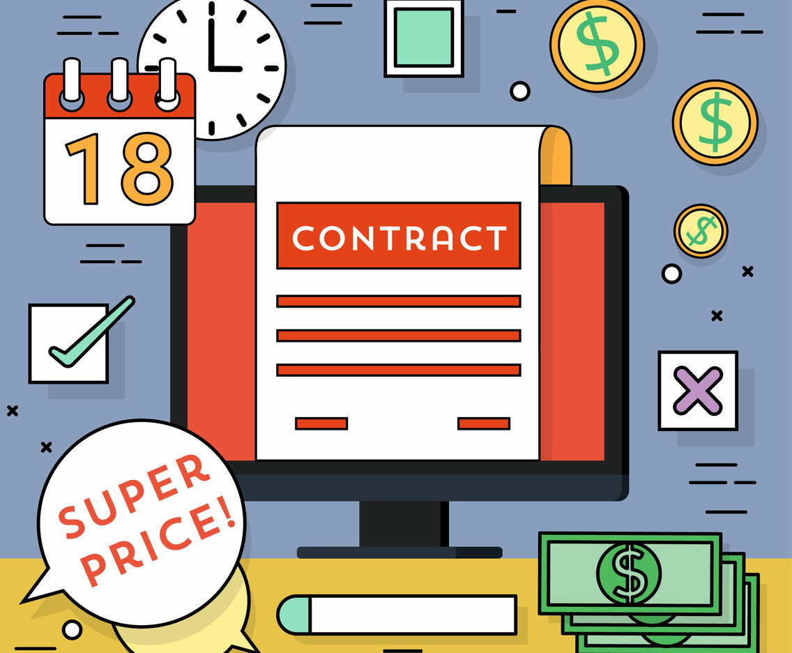 Flat Design Vector Office Elements Illustration