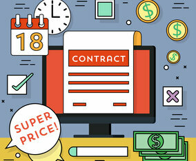 Flat Design Vector Office Elements Illustration