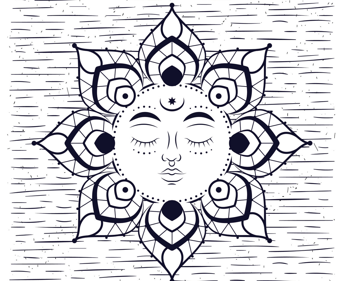 Vector Hand Drawn Black and White Illustration