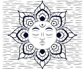 Vector Hand Drawn Black and White Illustration