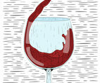 Vector Hand Drawn Glass of Vine