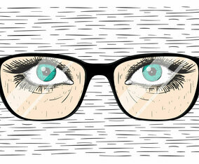 Vector Hand Drawn Glasses with Eye