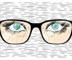 Vector Hand Drawn Glasses with Eye