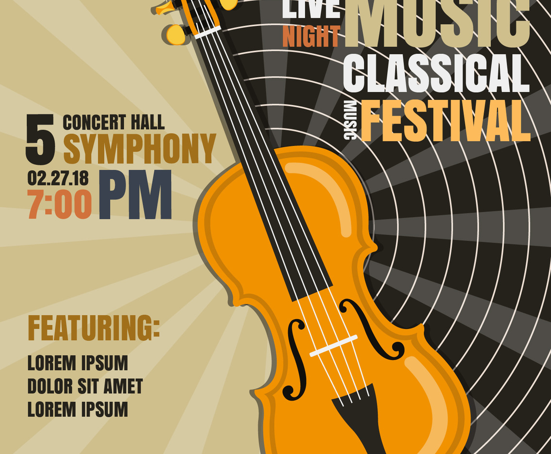 Classical Music Festival Poster Vector Illustration