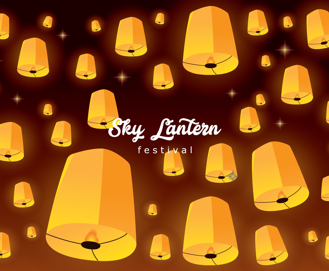 Sky Lantern Floating Background