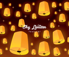 Sky Lantern Floating Background