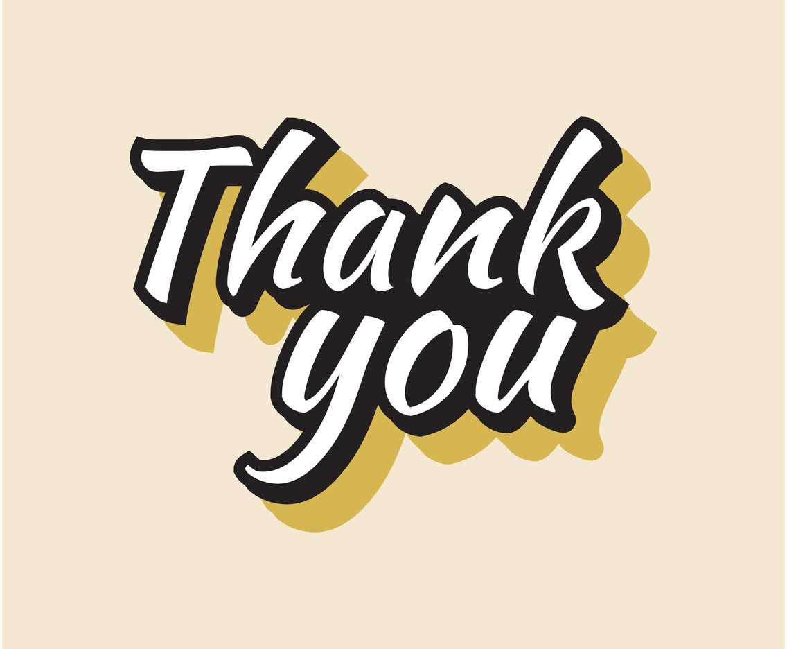 Vintage Thank You Lettering Design